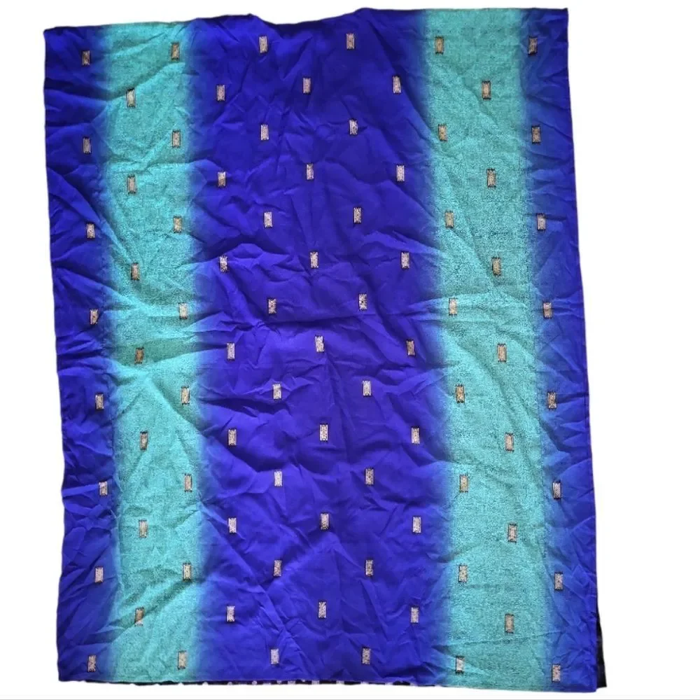 SANTÈ CLASSICS Blue/Green Kaftan‎ Beach Swimsuit Cover-up OS
